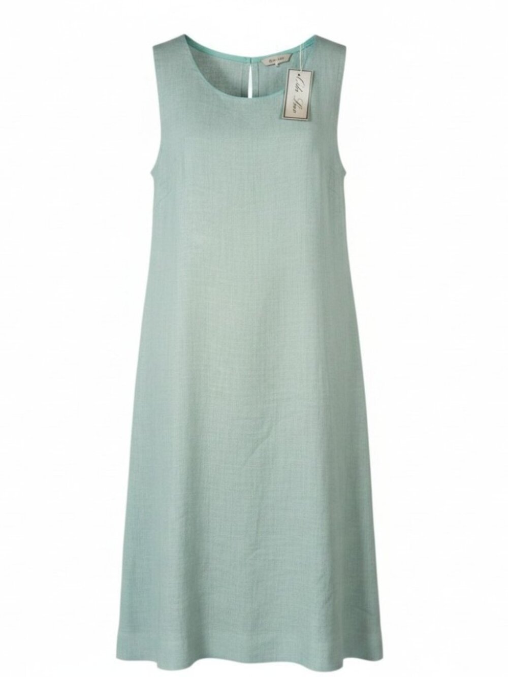 Oda Lux Women's Linen Sleeveless Dress Seafoam Green Size 38 Medium